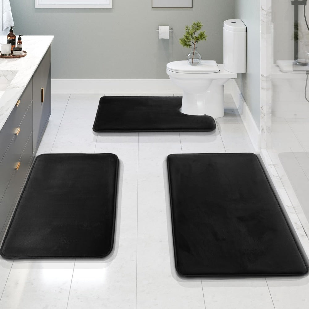 3-Piece Memory Foam Bath Mat Set