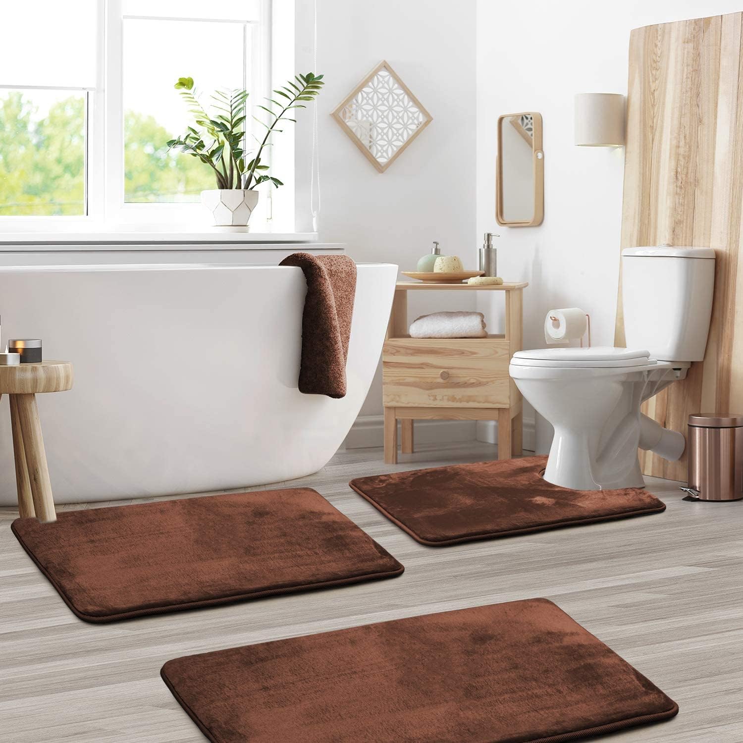 3-Piece Memory Foam Bath Mat Set
