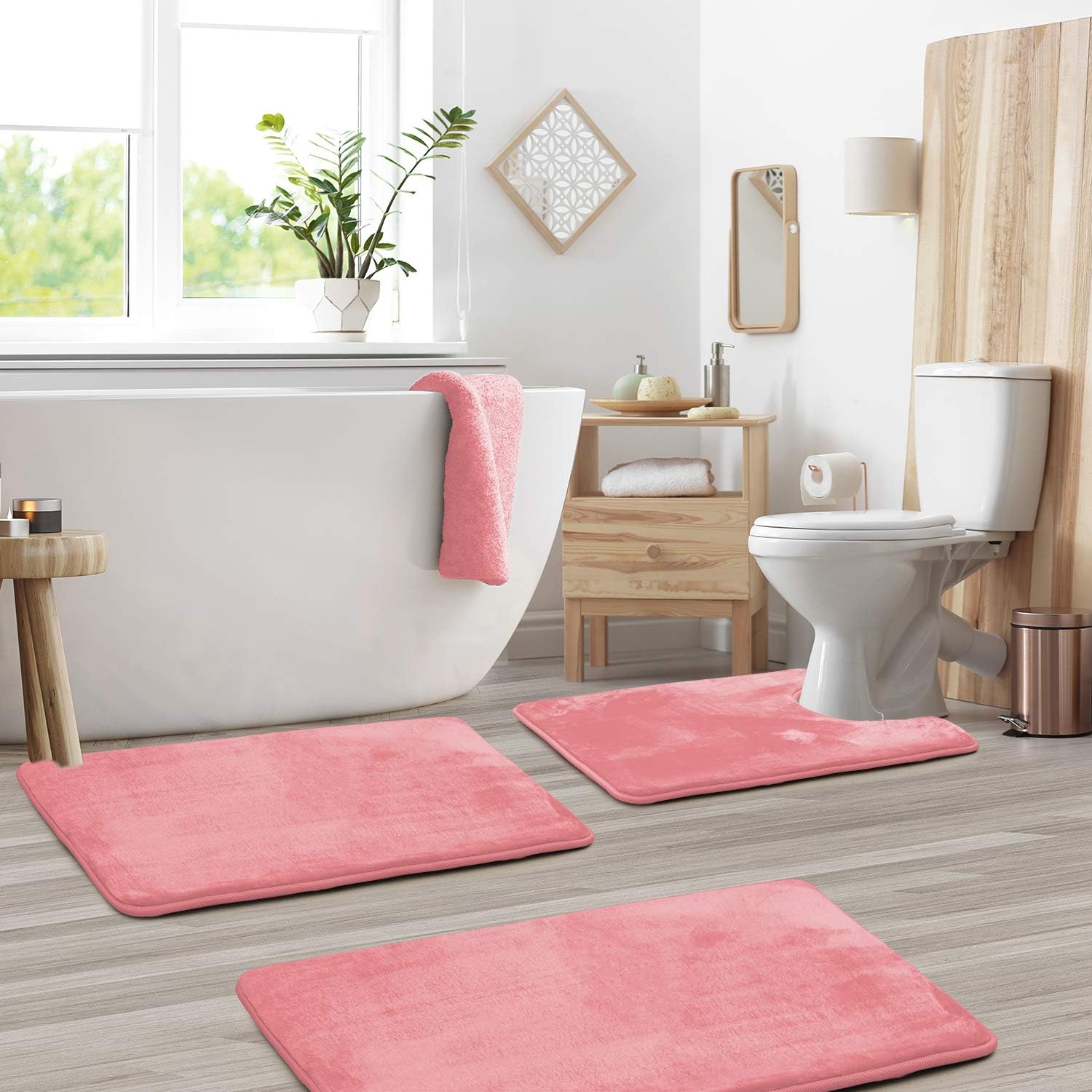 3-Piece Memory Foam Bath Mat Set