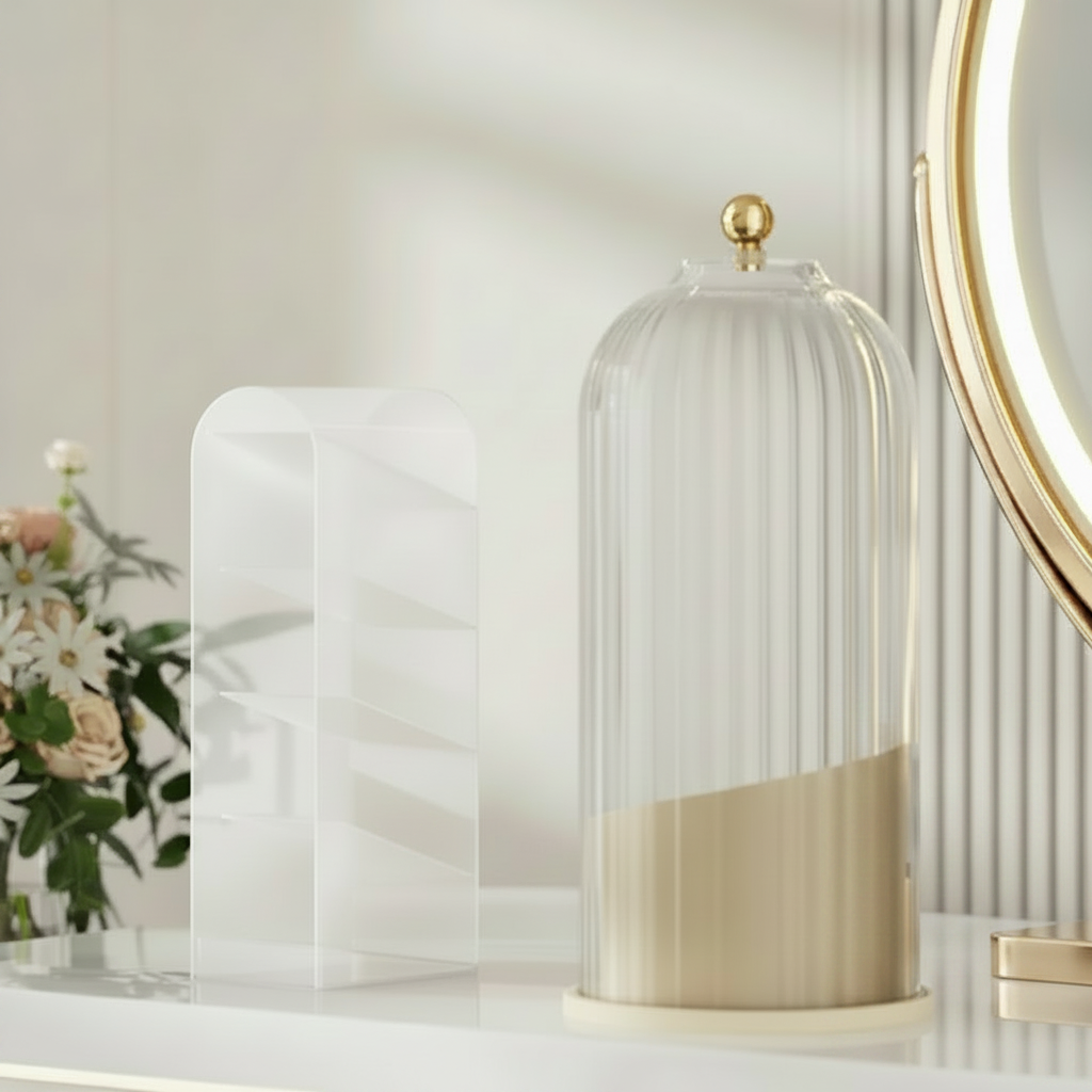 360° Rotating Acrylic Cosmetic Organiser with Transparent Design