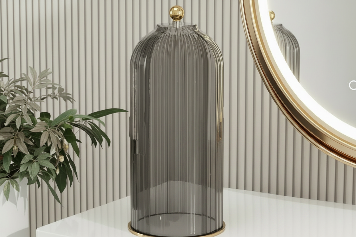 360° Rotating Acrylic Cosmetic Organiser with Transparent Design