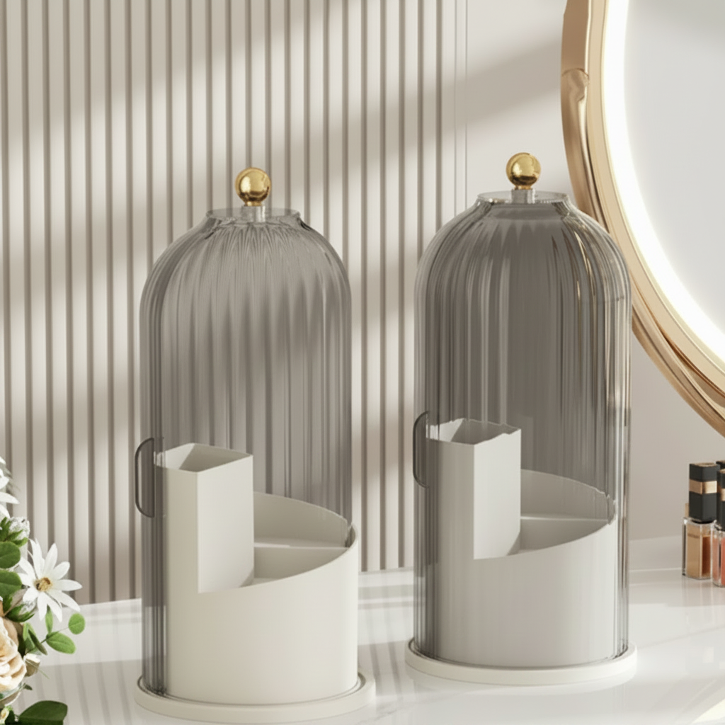 360° Rotating Acrylic Cosmetic Organiser with Transparent Design