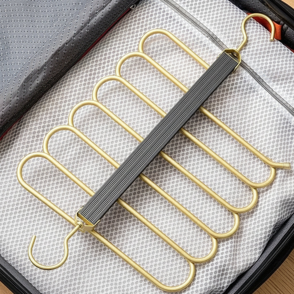 Space-Saving Aluminium Trouser Hanger for Up to 6 Pairs