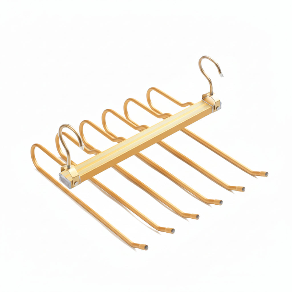 Space-Saving Aluminium Trouser Hanger for Up to 6 Pairs