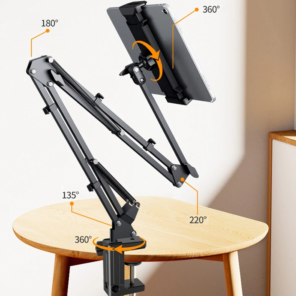 Lightweight Aluminium Tablet Holder for Hands-Free Viewing