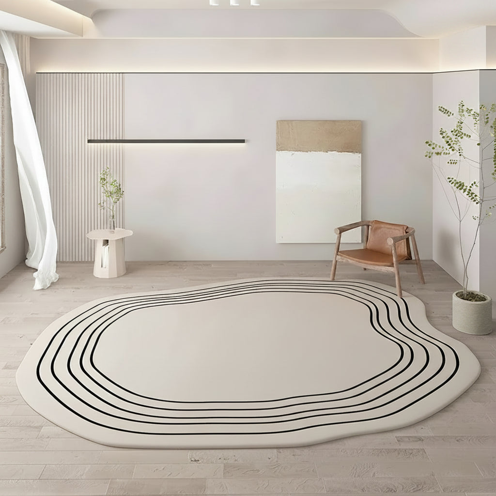 Beige Faux Cashmere Area Rug