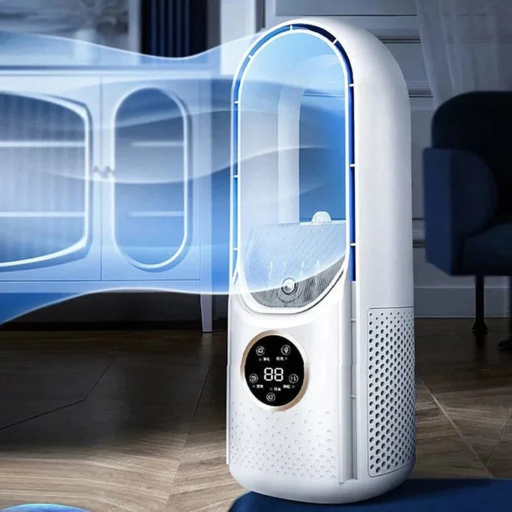 Quiet Bladeless Mist Fan with Night Mode, 24-Hour Timer and 7-Colour Light