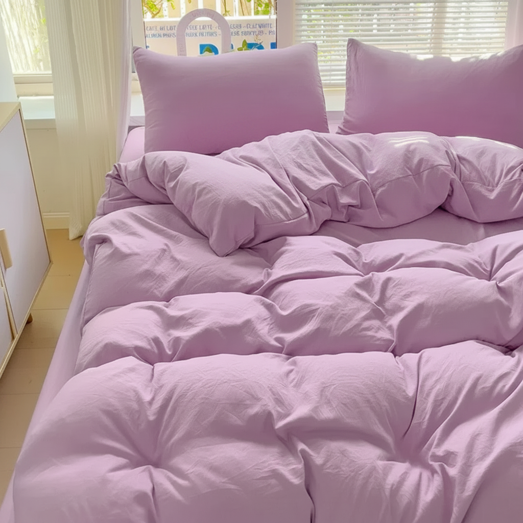 Breathable Polyester Duvet Cover Set with Pillowcases