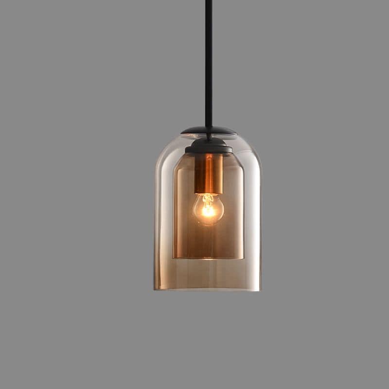Coloured Glass Hanging Lamp with Adjustable Cord