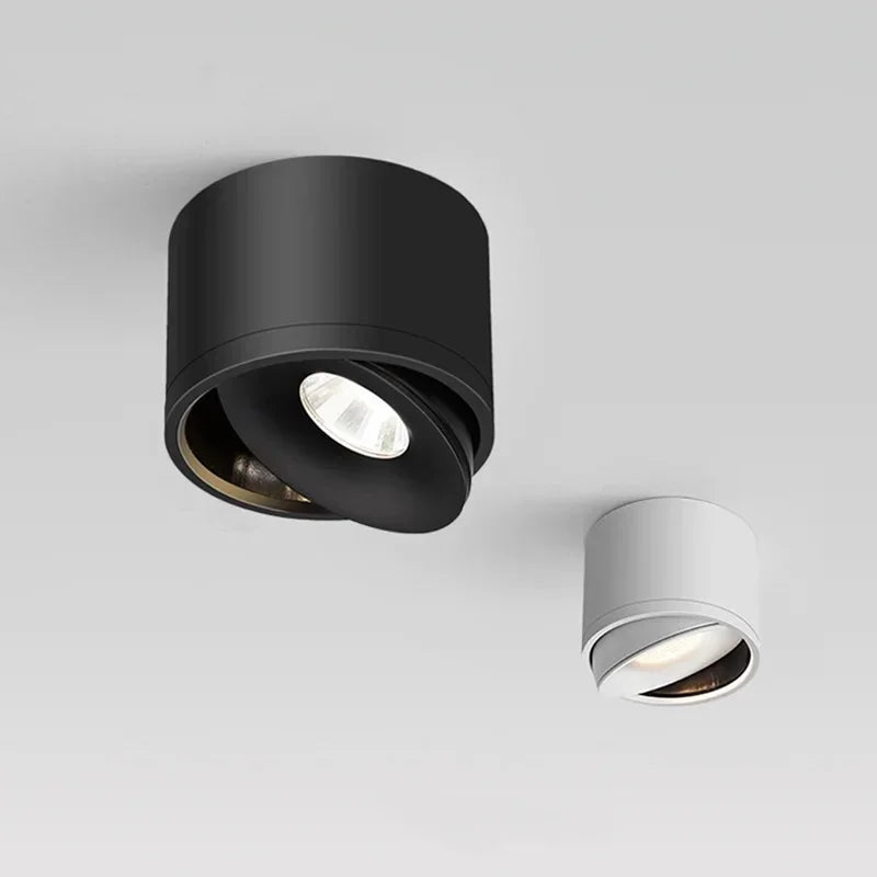 Dimmable Surface-Mounted LED Ceiling Spotlight with Adjustable Beam