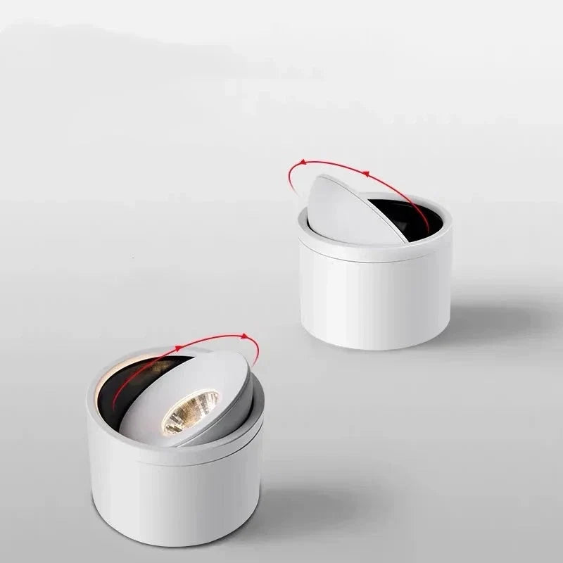 Dimmable Surface-Mounted LED Ceiling Spotlight with Adjustable Beam