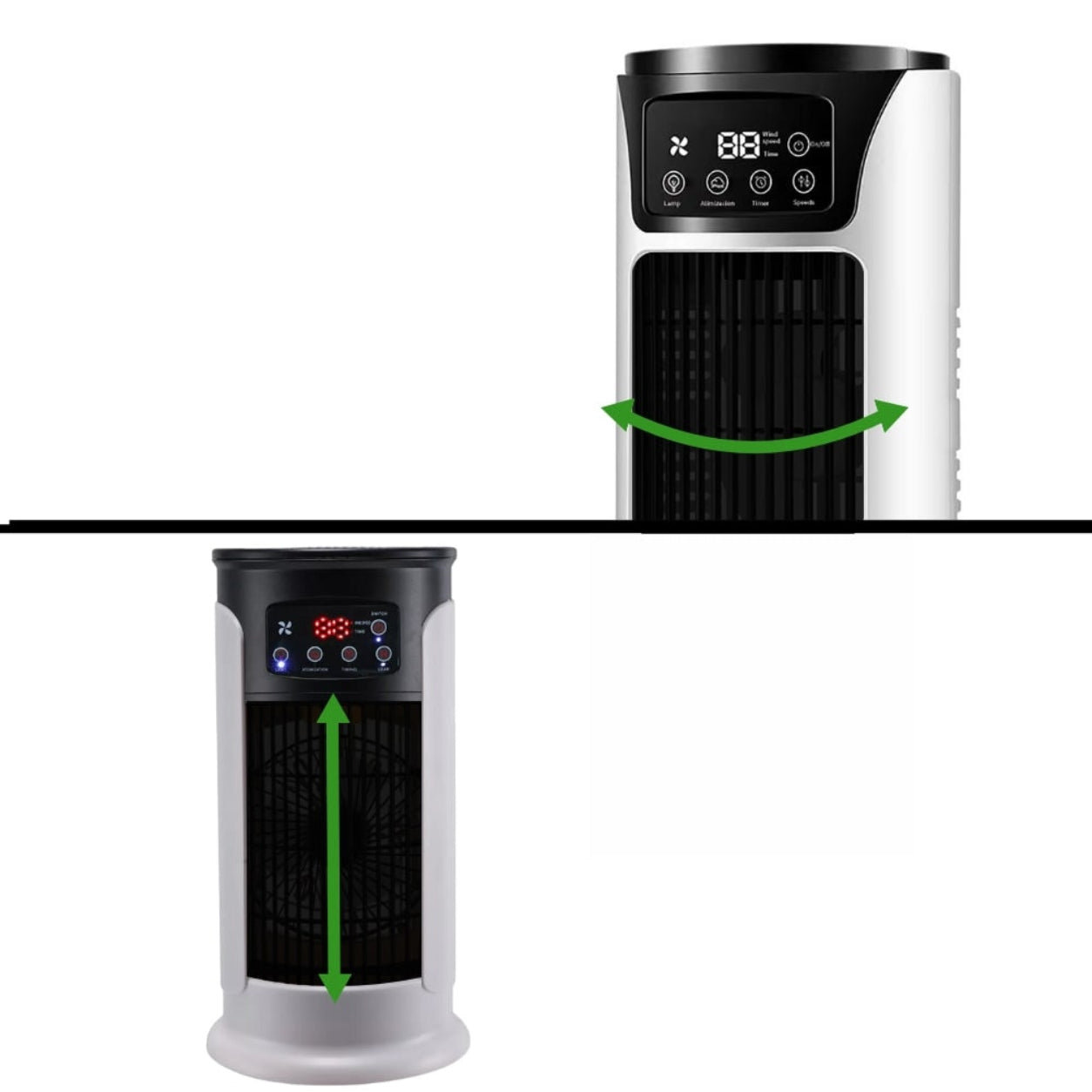 Compact Portable Tower Air Cooler with Humidifier, 3 Fan Speeds and LED Display