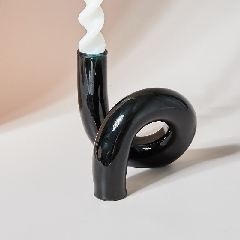 Decorative Candle Holder with Sculptural Minimalist Design