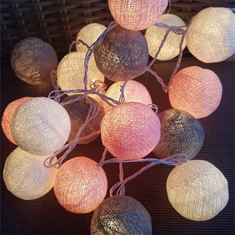 Decorative String Lights with Soft LED Cotton Balls
