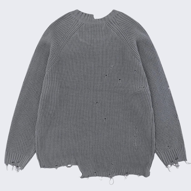 Men's Distressed Knit Sweater