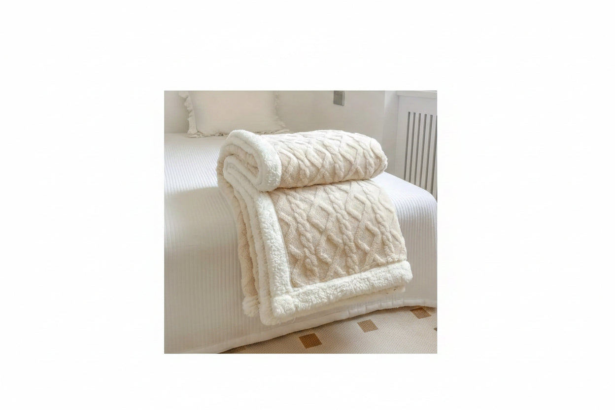 Grey Double Fleece Bed and Sofa Cover