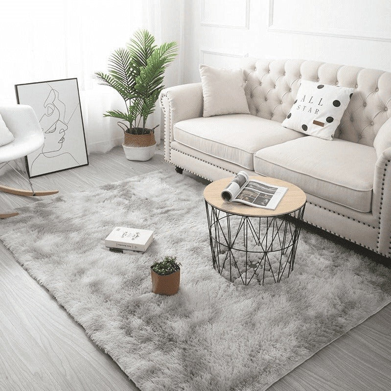High-Pile Tie-Dye Area Rug with Memory Foam and Non-Slip Backing