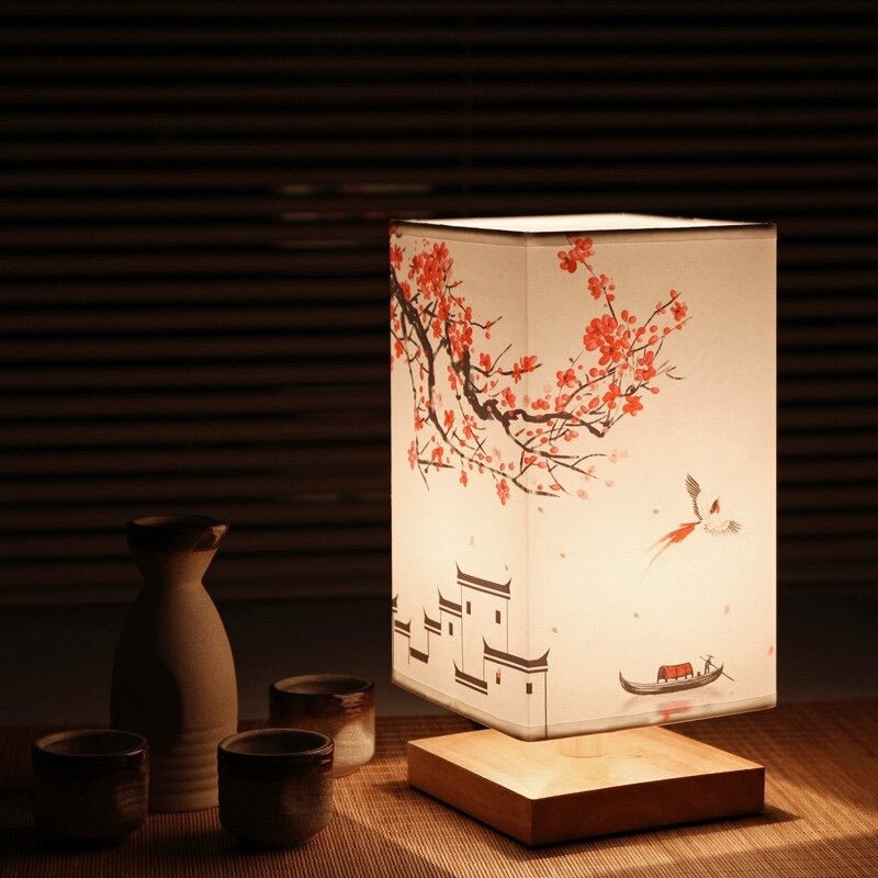 Japanese-Scandinavian Minimalist Table Lamp in Natural Bamboo and Wood – Ideal Bedside or Desk Lamp for Serene Interiors