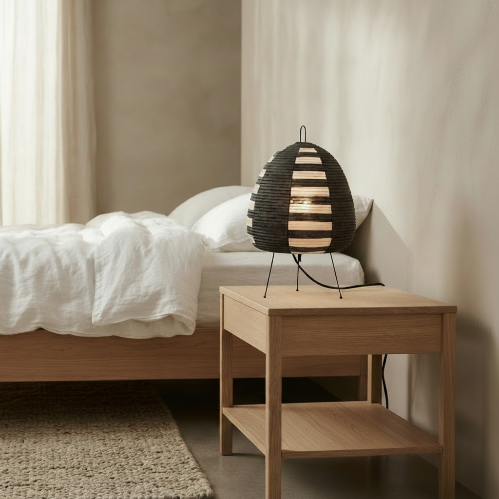 Japanese Wabi-Sabi Rice Paper Table and Floor Lamp