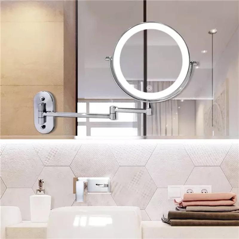 Round LED Wall Light Mirror with Rotating Eclipse-Effect Discs