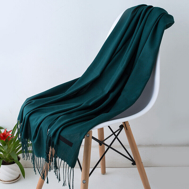 Long Cashmere Scarf Soft Tassel Winter Wrap for Women