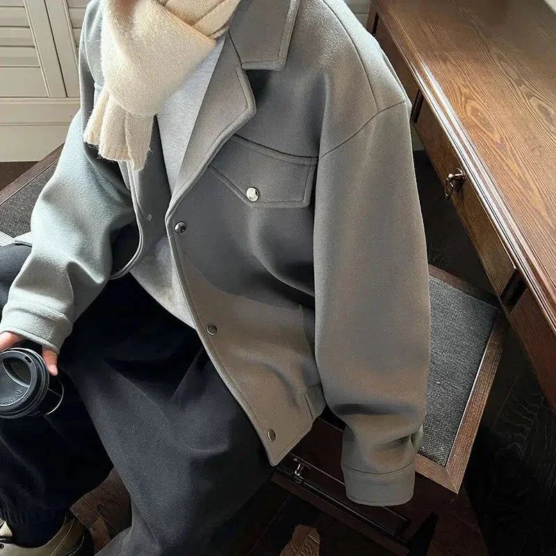 Men’s Black Button-Up Jacket