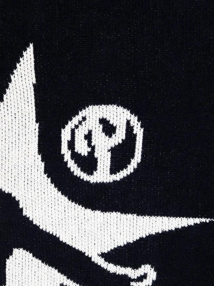 Men’s Black Grunge Graphic Sweater