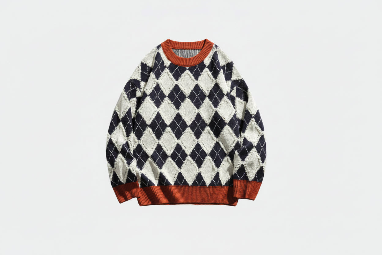 Men's Vintage Argyle Sweater