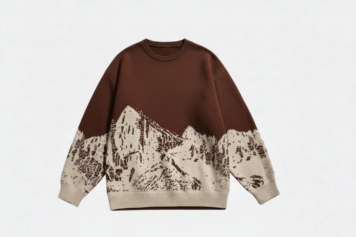 Men's Vintage Contrast-Colour Knit Sweater