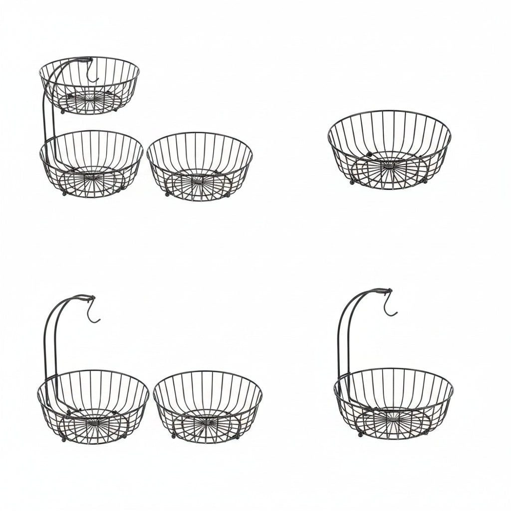 Metal Kitchen Organizer for Fruit and Bread Storage