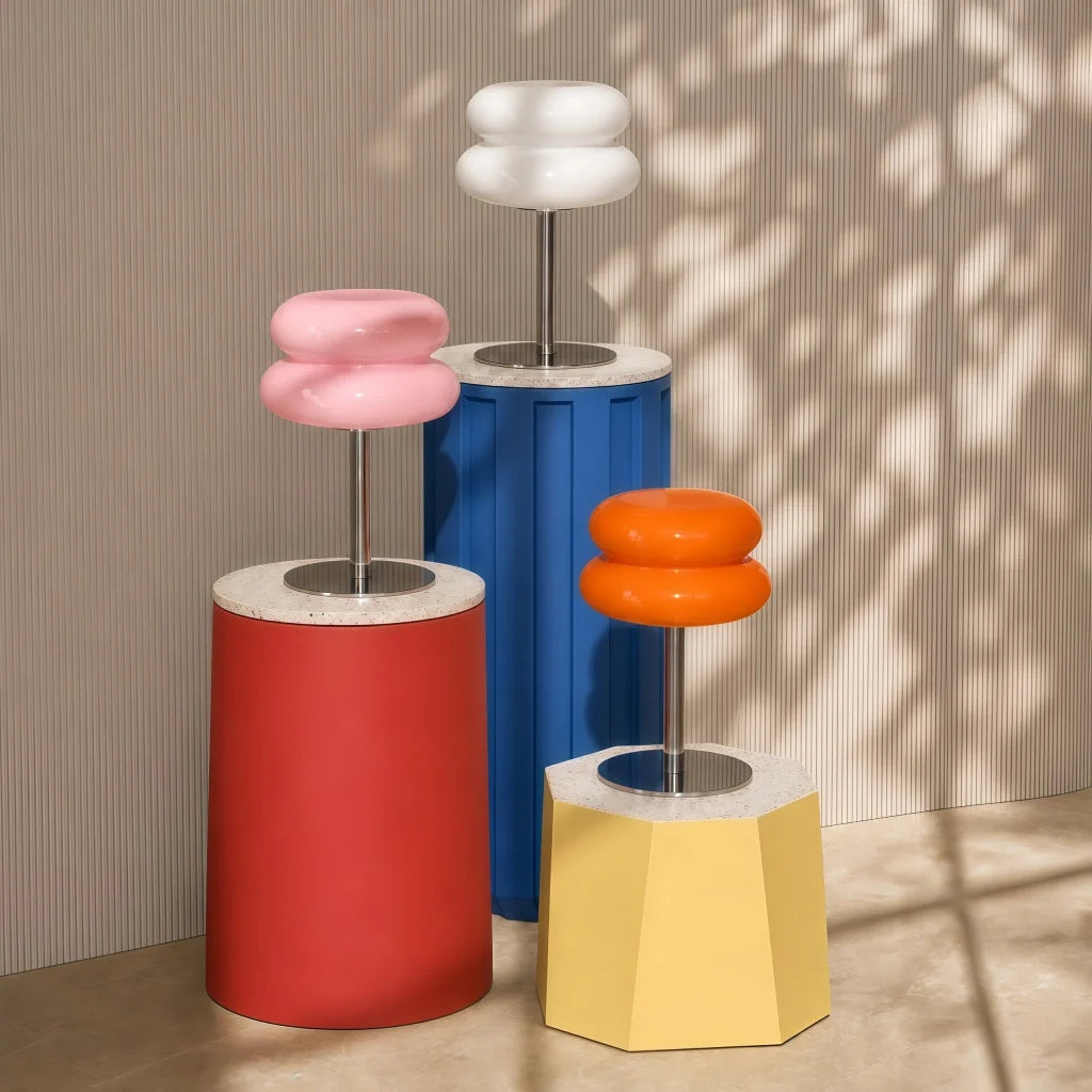 Minimalist Glass Table Lamp with White Glass Shade