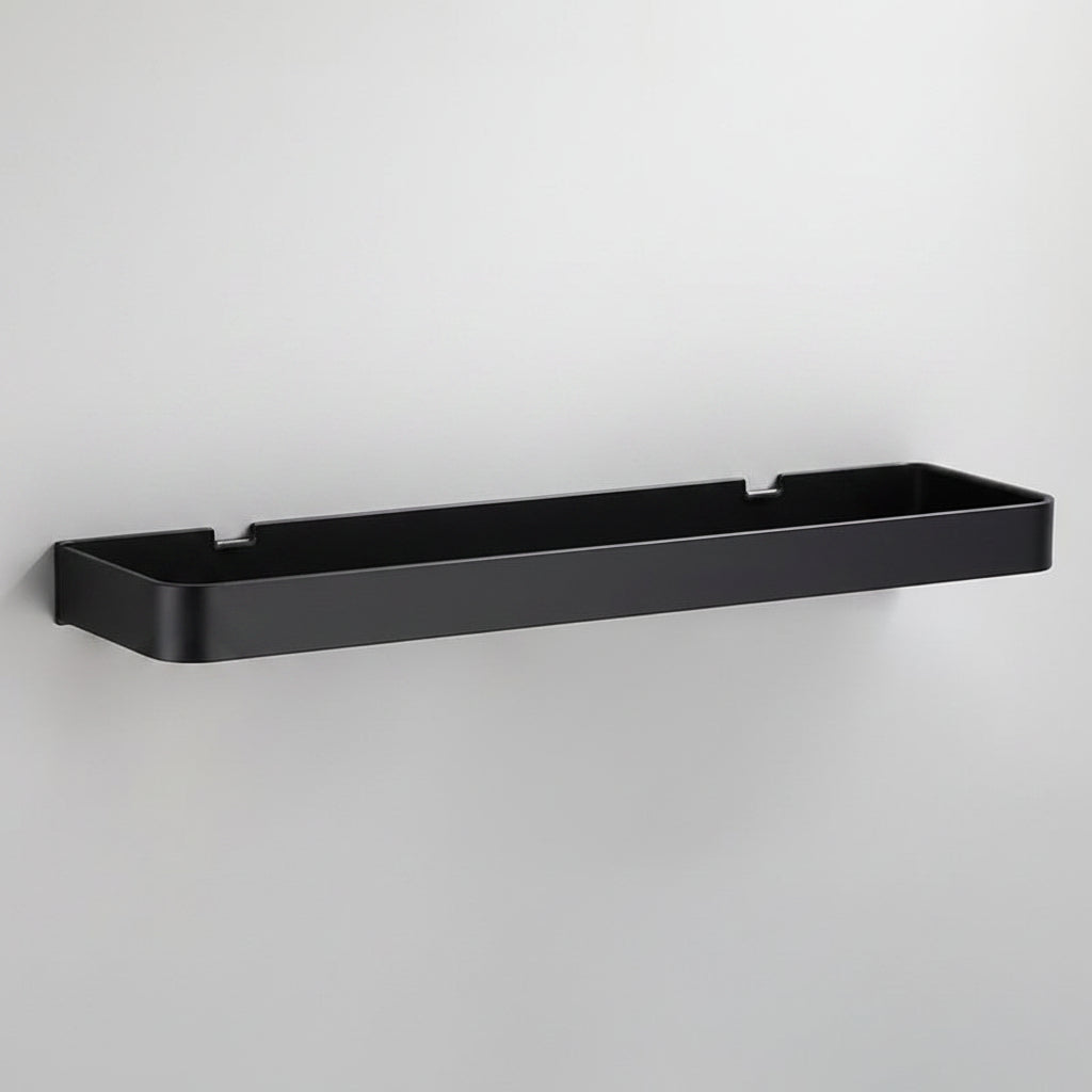 Black Aluminium Wall Shelf with Perforated Drainage Base