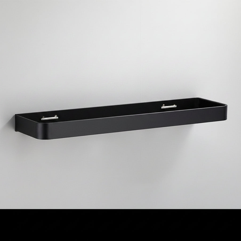 Black Aluminium Wall Shelf with Perforated Drainage Base