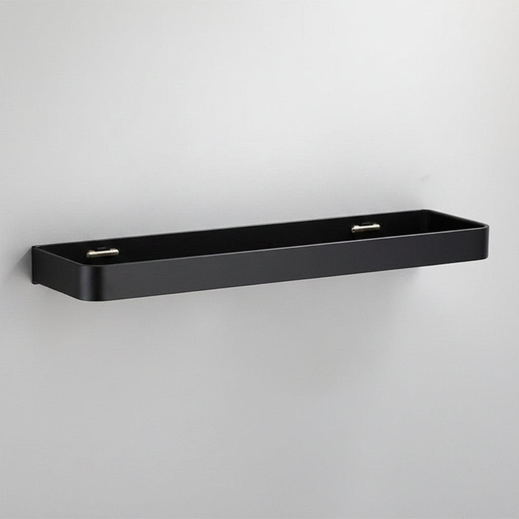 Black Aluminium Wall Shelf with Perforated Drainage Base