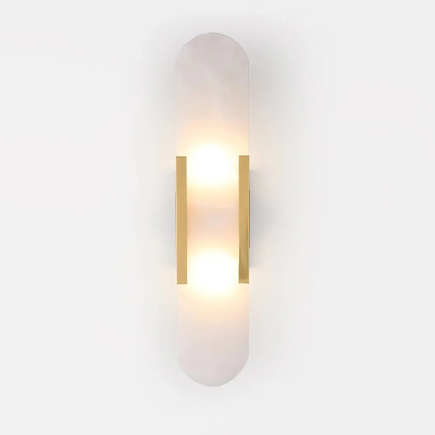 Modern Alabaster Wall Light with Gold Details