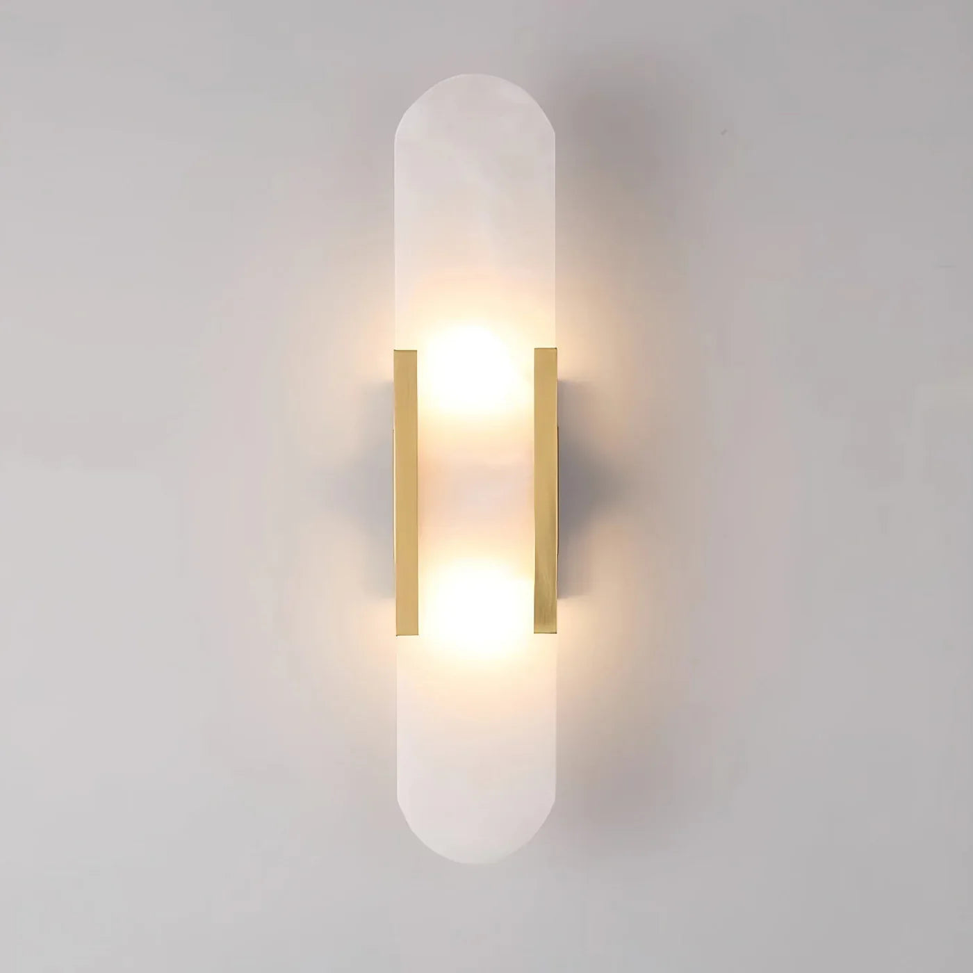 Modern Alabaster Wall Light with Gold Details