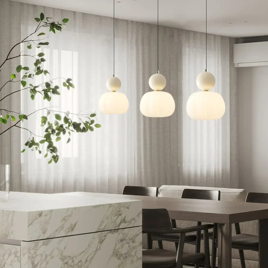 Modern Nordic LED Glass Ceiling Lamp with Adjustable Cord