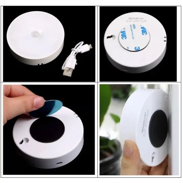 Rechargeable Motion Sensor LED Night Light with PIR Detection and USB Charging
