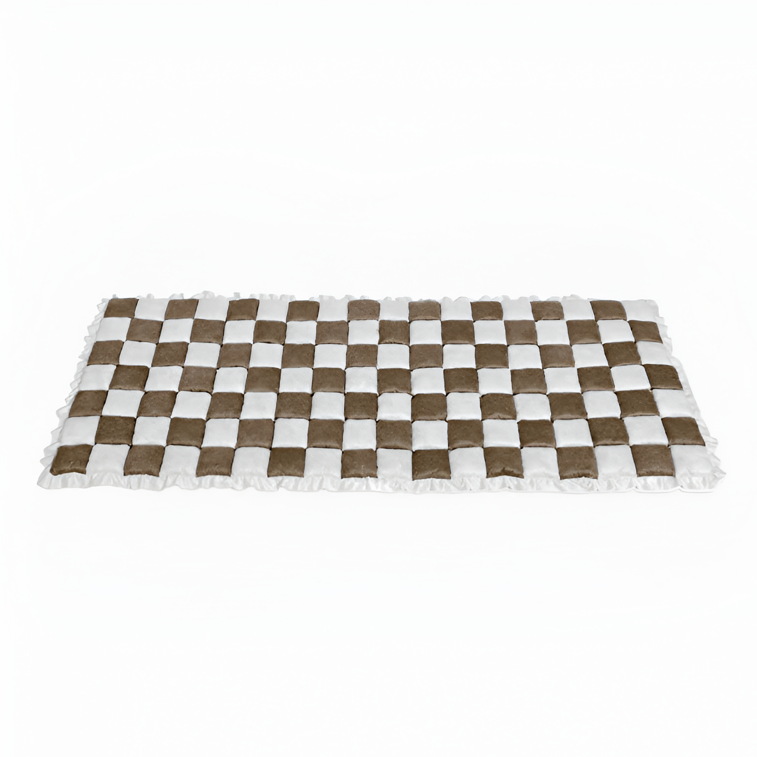 Non-Slip Checkered Plush Pet Mat
