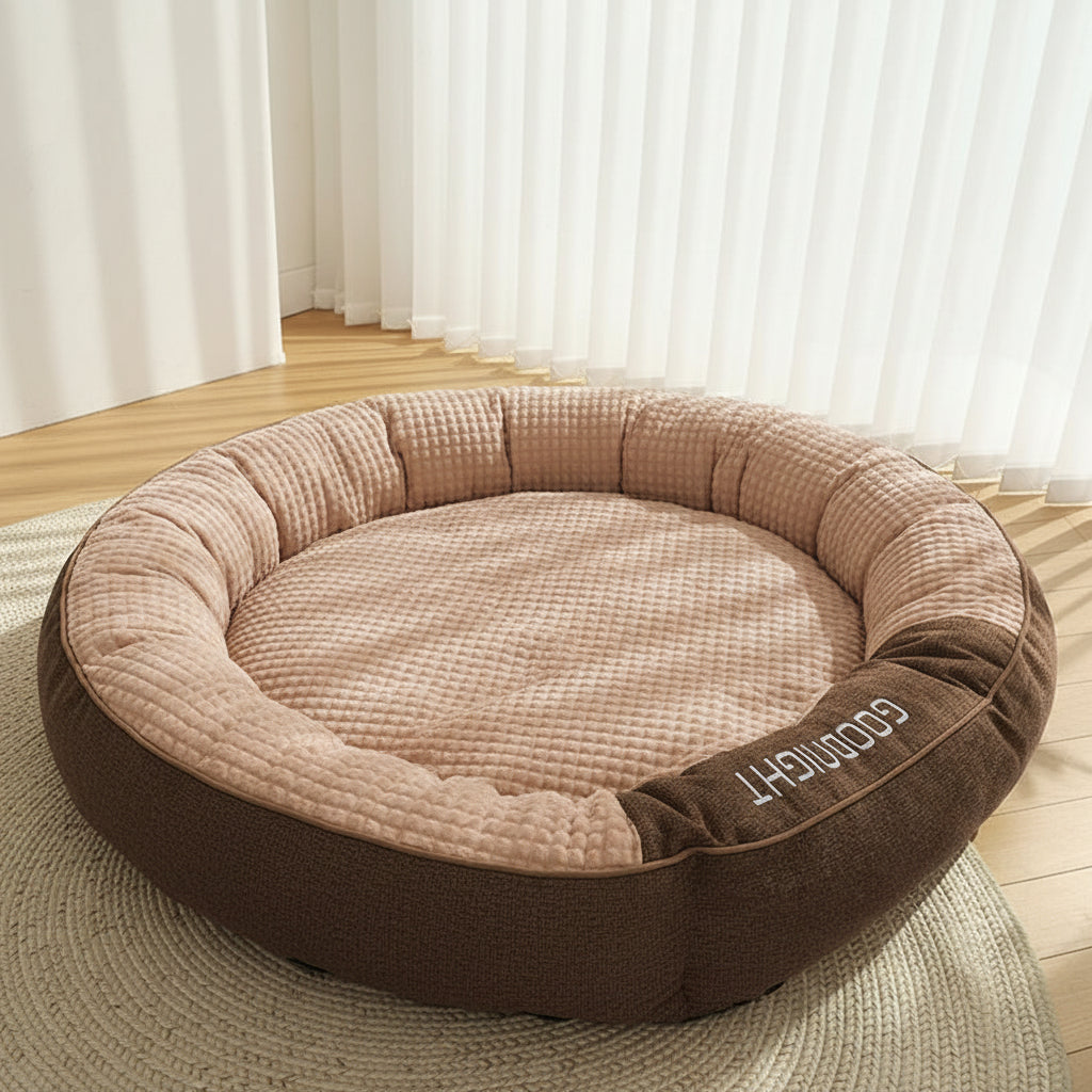 Dog Bed with Raised Headrest
