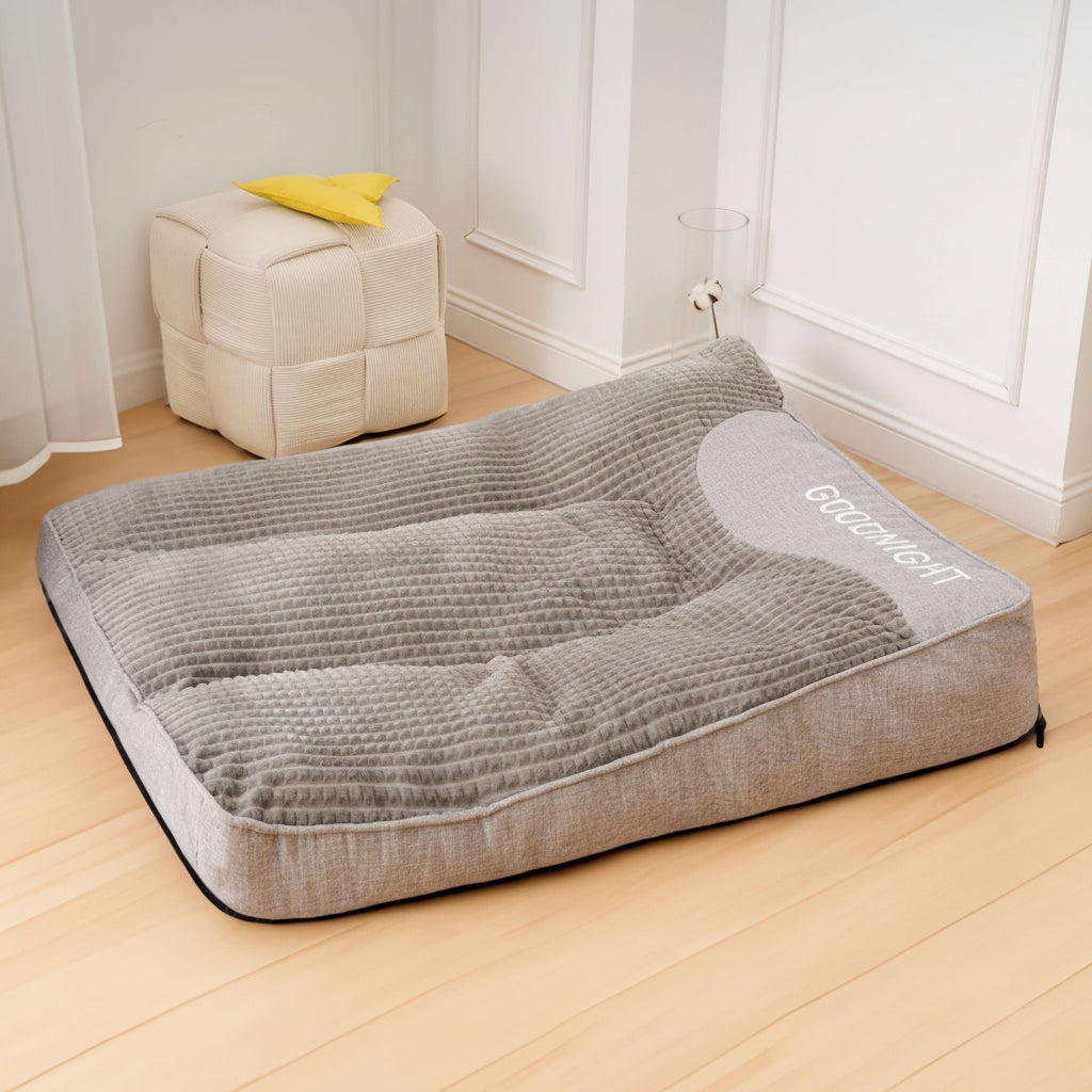 Dog Bed with Raised Headrest