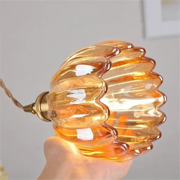 Petite Glass Flower Pendant Light with Elegant Petal Design