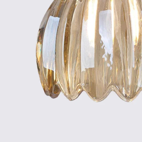 Petite Glass Flower Pendant Light with Elegant Petal Design
