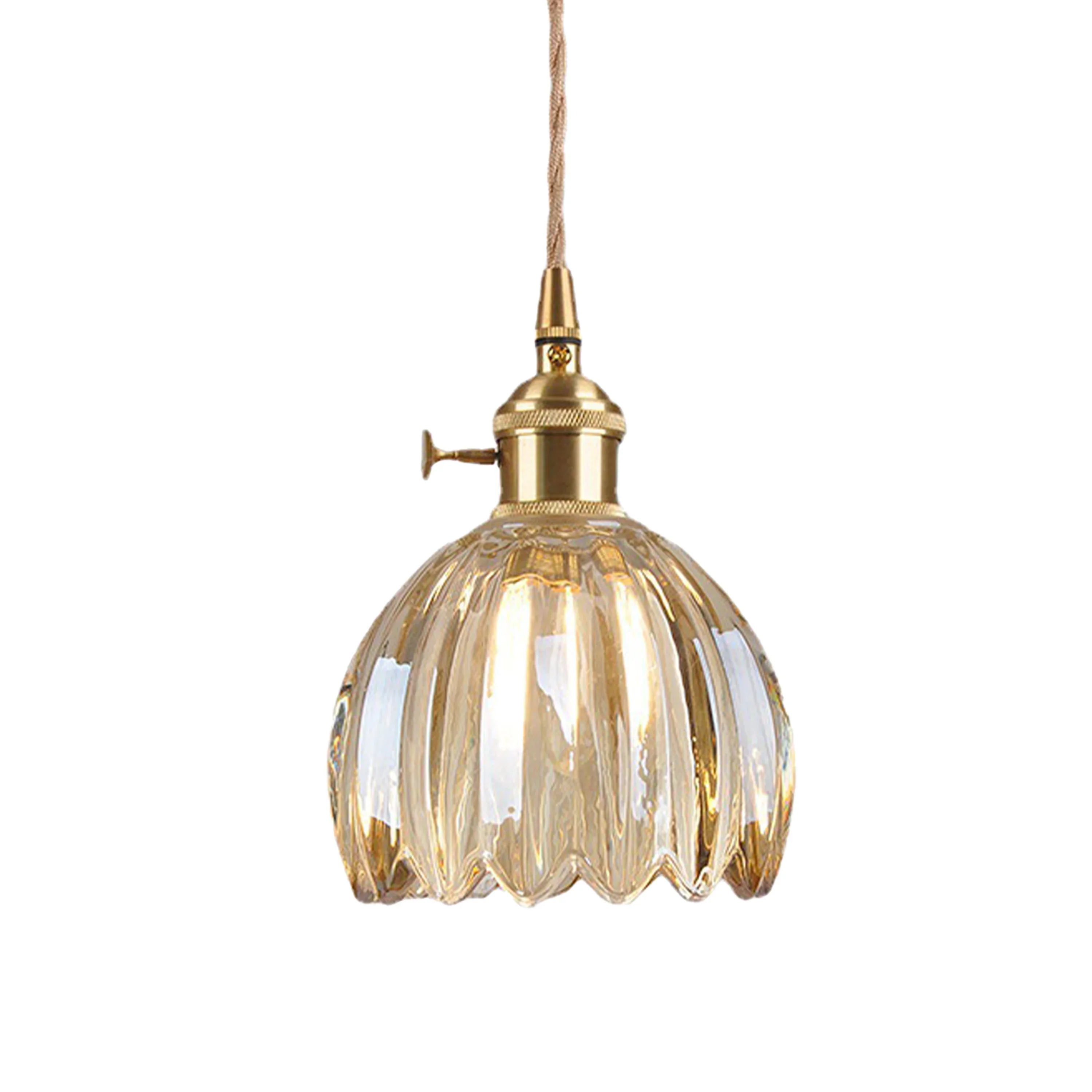 Petite Glass Flower Pendant Light with Elegant Petal Design