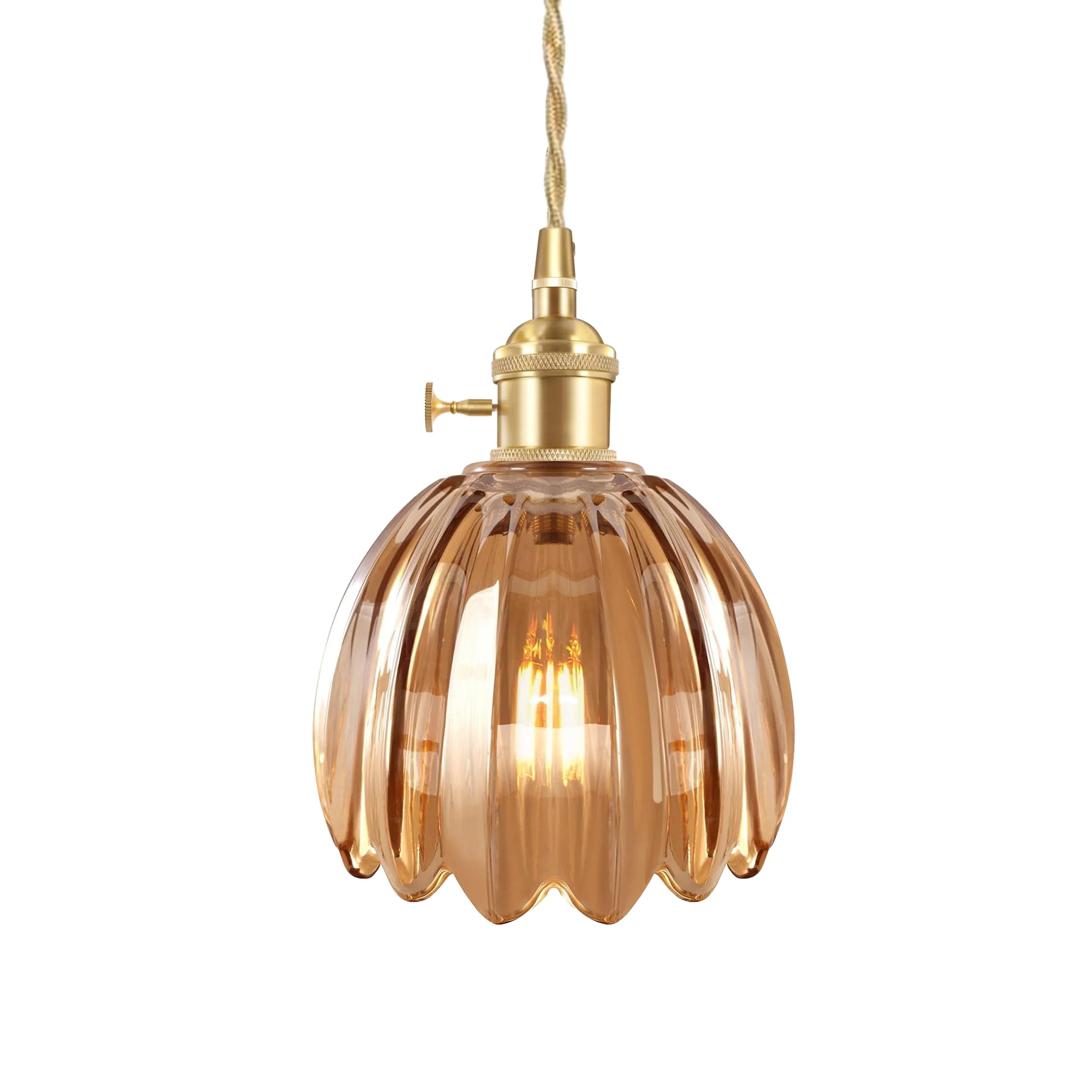 Petite Glass Flower Pendant Light with Elegant Petal Design