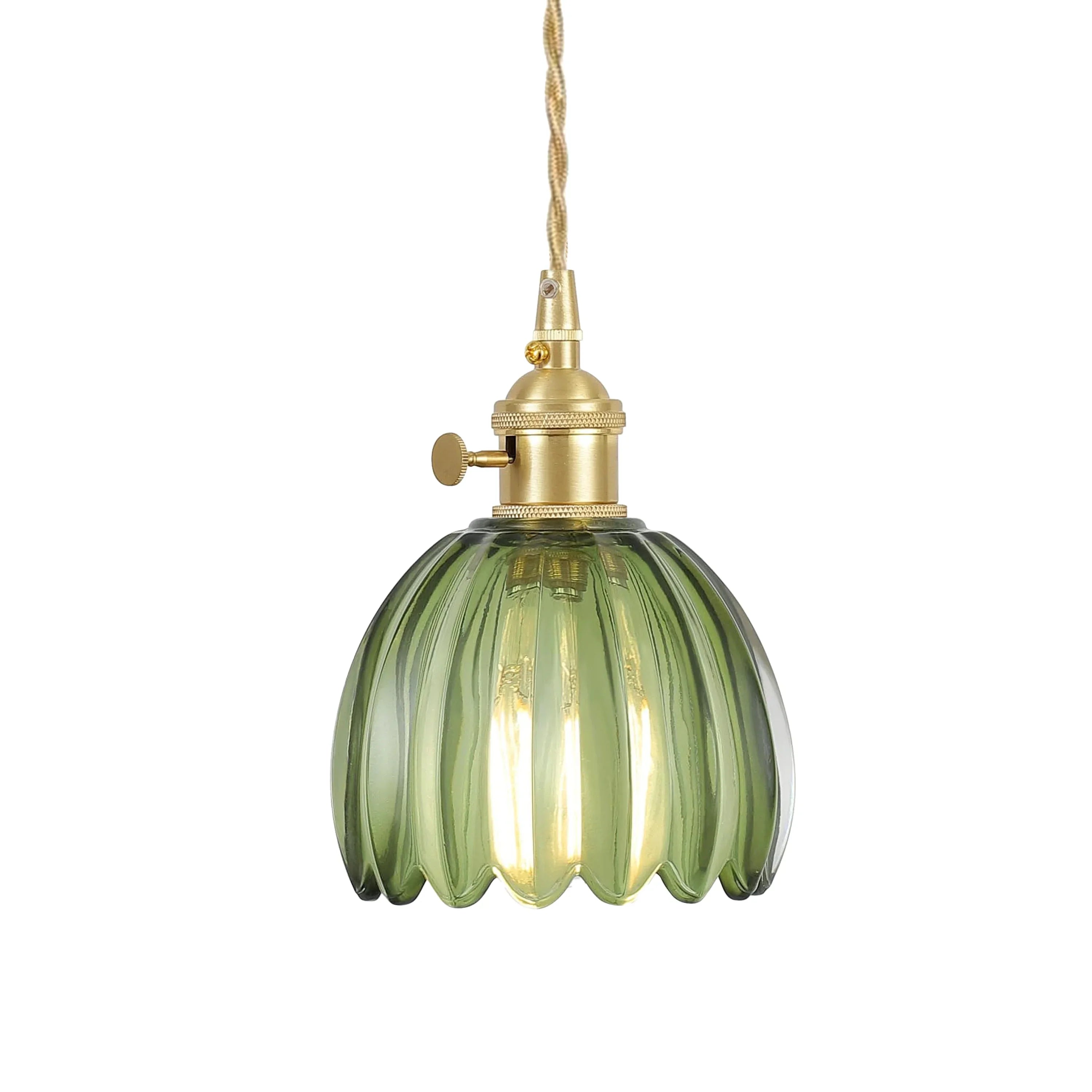 Petite Glass Flower Pendant Light with Elegant Petal Design