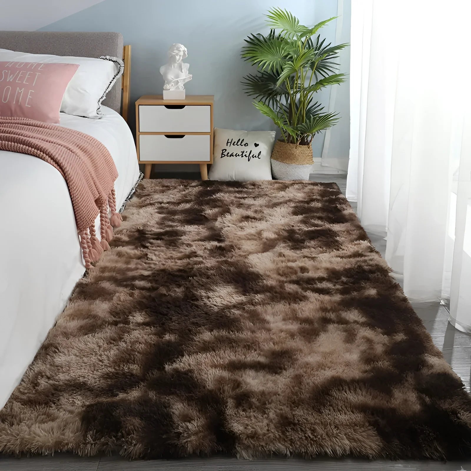 Plush Area Rug Mat with Soft Texture and Cozy Minimalist Design