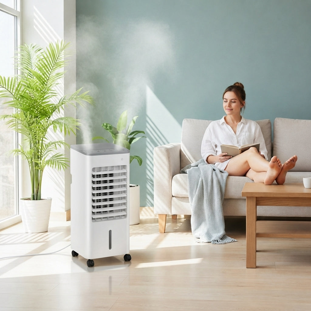 Portable 3-in-1 Air Cooler with Fan, Humidifier and 24-Hour Timer
