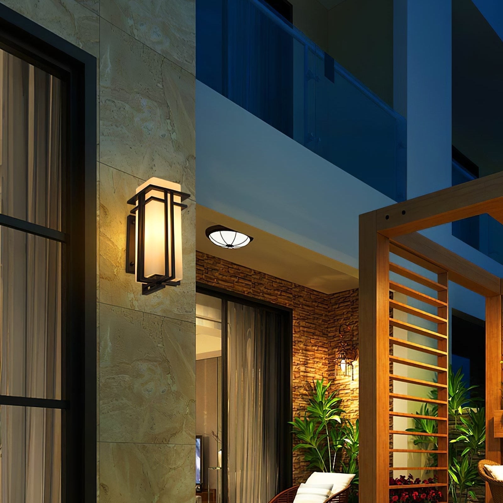 Glass Shade Retro Industrial IP65 Outdoor Wall Light