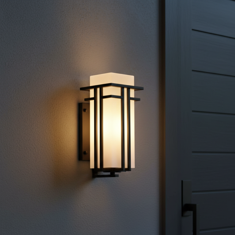 Glass Shade Retro Industrial IP65 Outdoor Wall Light